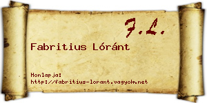 Fabritius Lóránt névjegykártya