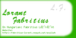 lorant fabritius business card